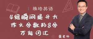4组瞬间提升大作文分数的8分万能词汇
